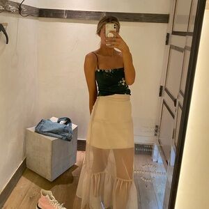 Anthropologie Sheer White Skirt